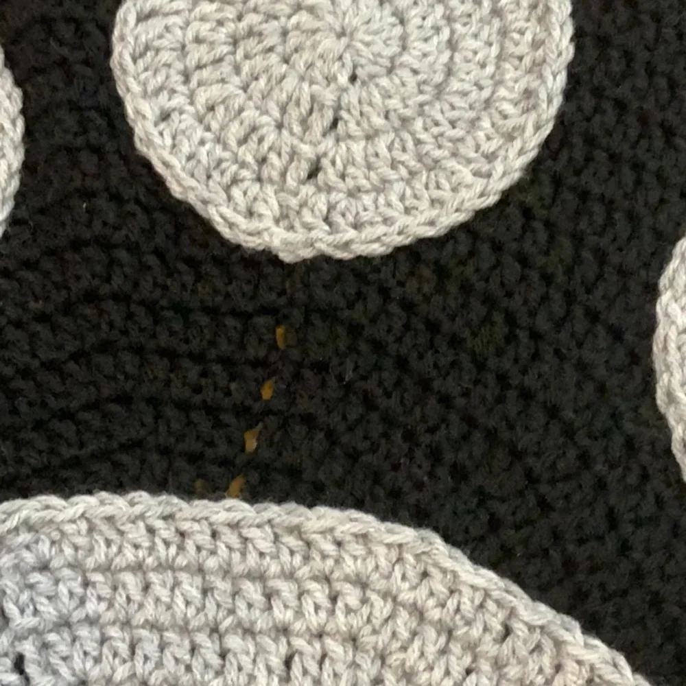 crocheted dog bed